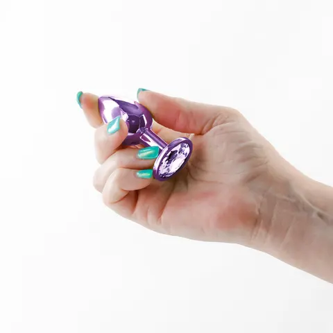 Rear Assets Metal Anal Plug Small in Purple