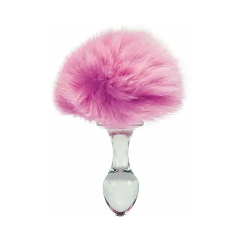 Crystal Delights Magnetic Bunny Tail Plug in Pink