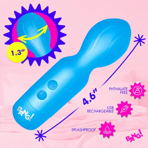 BANG! Vibrating Silicone Mini Wand in Blue