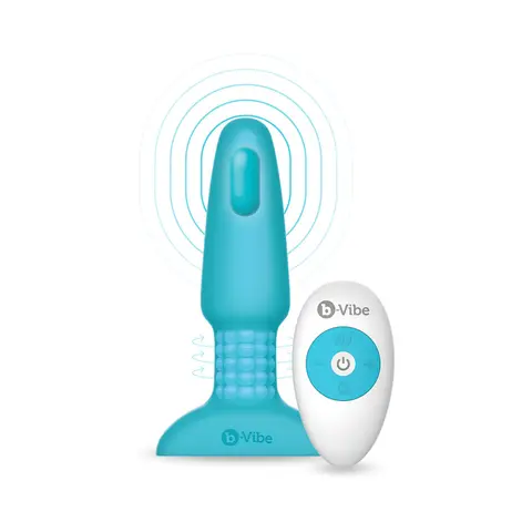 b-Vibe Rimming 2 Rotating and Vibrating Remote Control Plug in Teal
