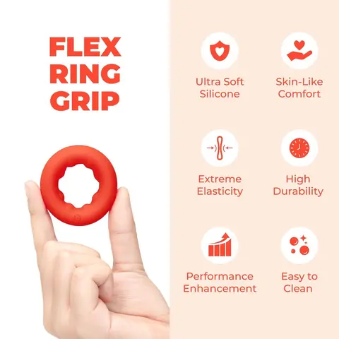 b-Vibe Flex Ring Grip Ultra Soft Silicone C-Ring Red