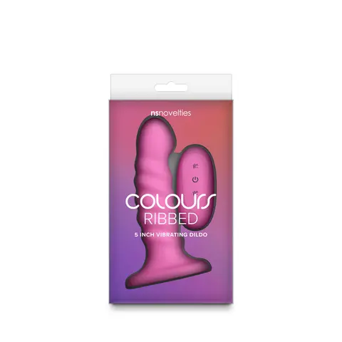 Colours Ribbed Vibrating 5in in Pink