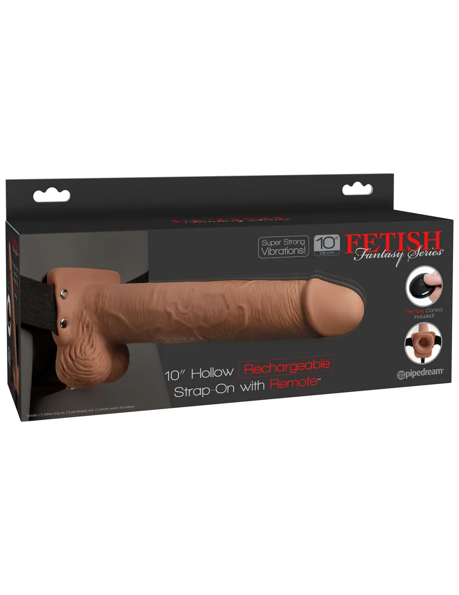 10" Hollow Strap-On with Remote