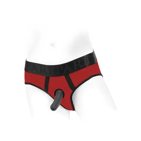 SpareParts Tomboi Nylon Briefs Harness Red/Black Size L