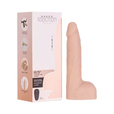 Naked Addiction Thrusting Dong with Remote 8.5 in. Vanilla