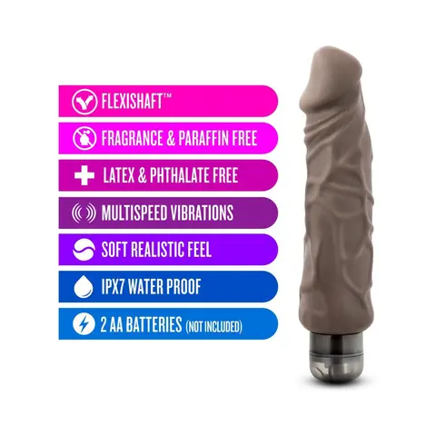 X5 Plus Hard On Realistic 9 in. Vibrating Dildo Brown