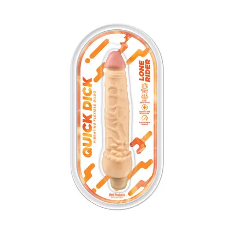 Quick Dick Lone Rider 8 in. Vibrating Flexible Dildo