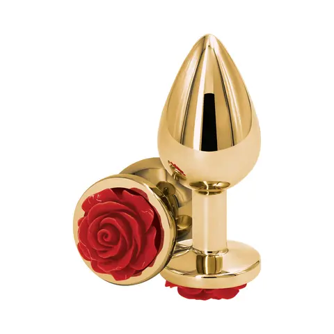 Rear Assets Rose Anal Plug Medium in Red