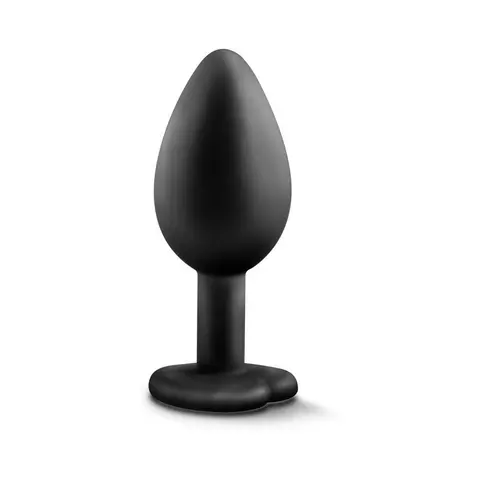 Temptasia Bling Anal Plug with Heart-Shaped Gem Base Small Black