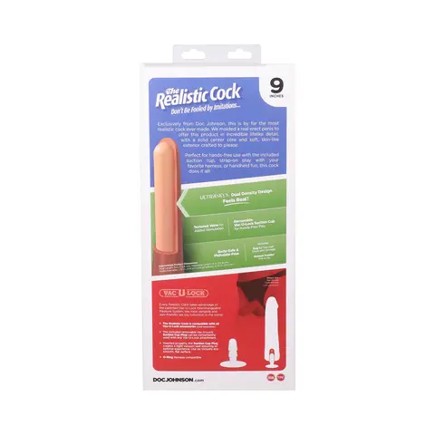 The Realistic Cock 9 in. ULTRASKYN Vac-U-Lock Dildo Vanilla