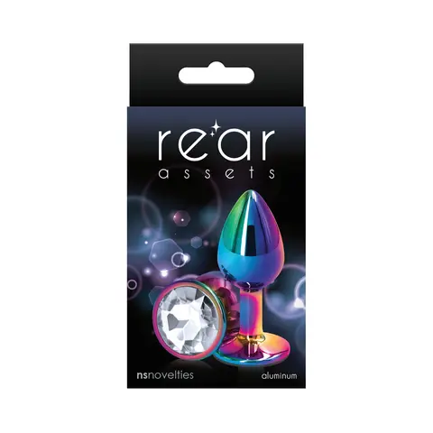 Rear Assets Metal Anal Plug Small in Multicolor/Clear