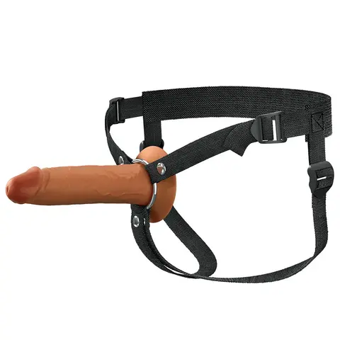 Fantasy X-Tensions Elite Hollow Silicone Strap-On 7 in. in Brown