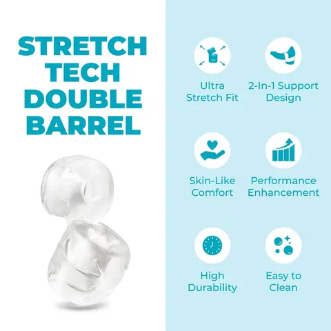 b-Vibe Strech-Tech Double Barrel Ultra Stretchy C-Ring & Ball Stretcher