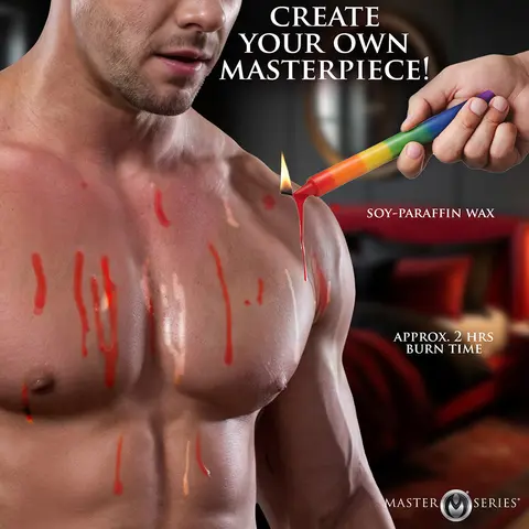 Master Series Pride Candles Rainbow Drip Candle Set of 3