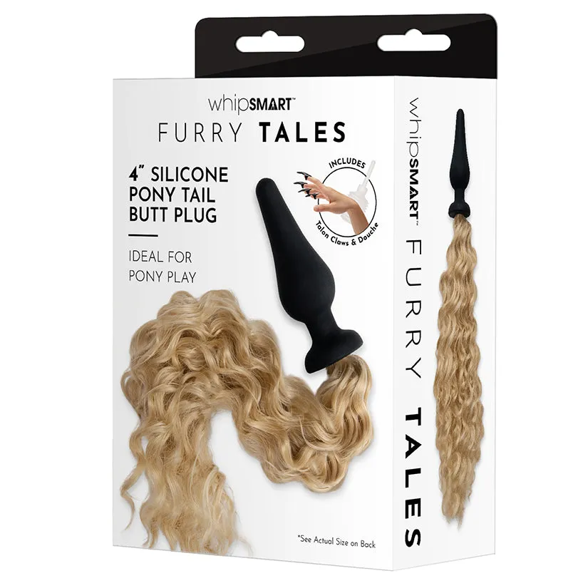 Whip Smart Furry Tales Silicone Plug with Blondie Pony Tail 4 in.