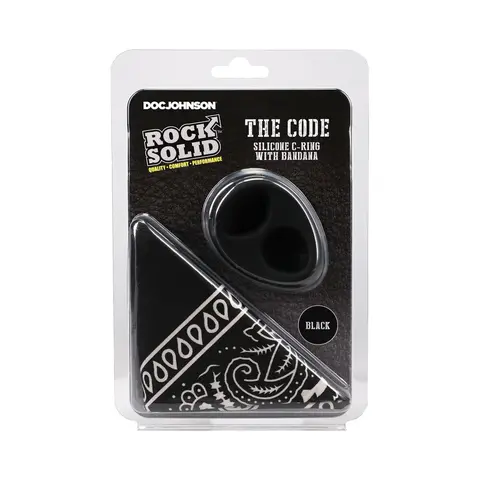 Rock Solid The Code Silicone C-Ring with Bandana Black