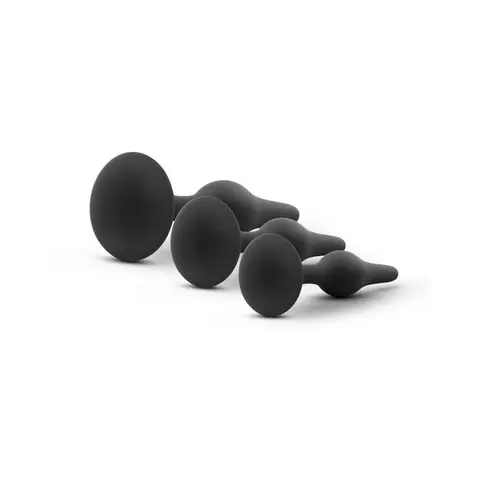 Luxe 3-Piece Silicone Beginner Plug Kit in Black