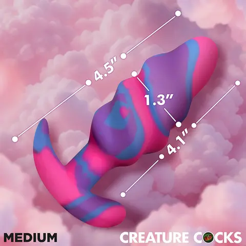 Creature Cocks Unicorn Swirl Silicone Butt Plug Medium