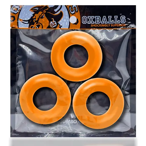 Oxballs Fat Willy 3-Pack Jumbo Cockrings Orange