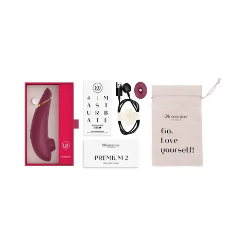 Womanizer Premium 2 Rechargeable Silicone Luxurious Pleasure Air Clitoral Stimulator