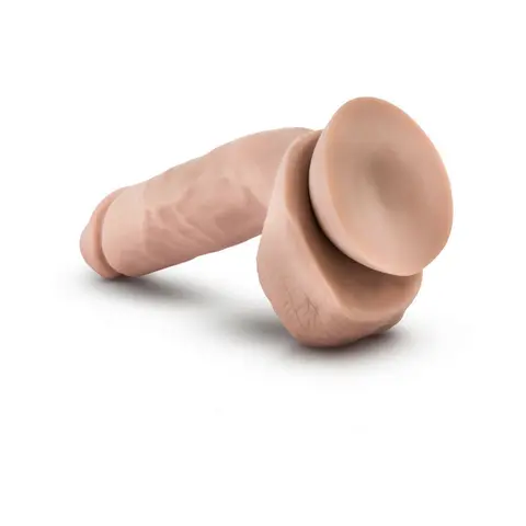 Dr. Skin Glide Realistic 8.5 in. Self-Lubricating Dildo with Balls in Beige