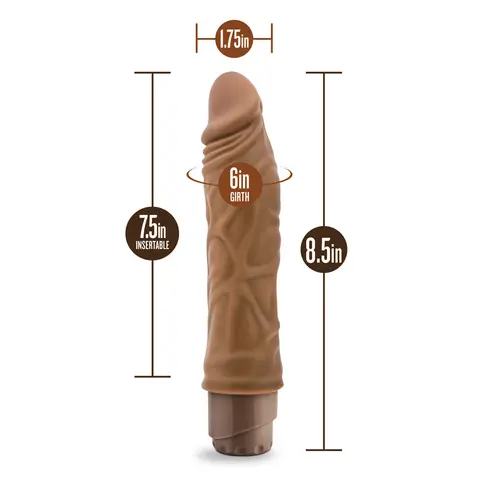 Dr. Skin Cock Vibe 10 Realistic 8.5 in. Vibrating Dildo in Tan