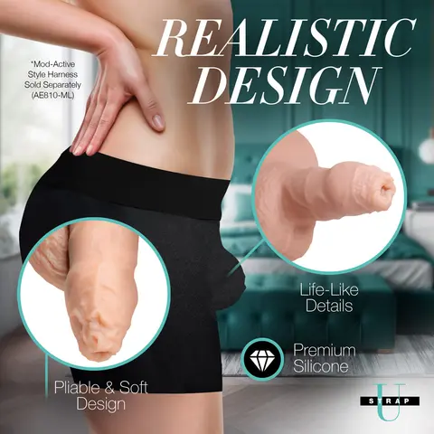 Strap U 5.1 in. Uncut Silicone Packer Dildo Light
