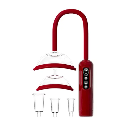 PUMPED Automatic Rechargeable Vulva, Breast & Nipple Pump in Red