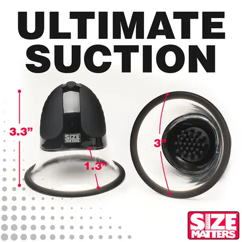Size Matters 10X Rotating Silicone Nipple Suckers with 4 Attachments in Black