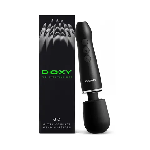 Doxy Go Travel-Sized Wand Massager in Black