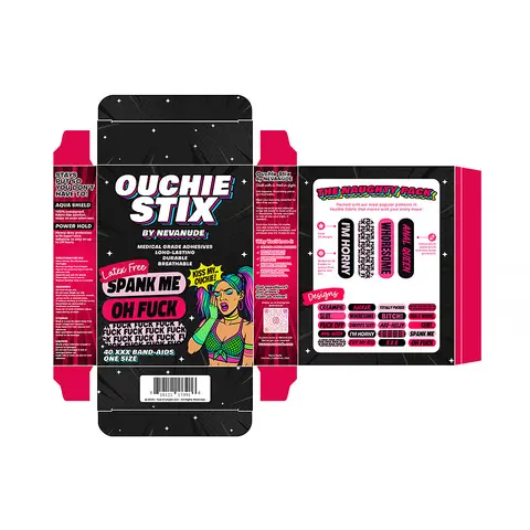 Ouchie Stix by Neva Nude Naughty Naughty XXX Bandages 40-Pack