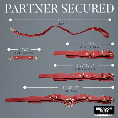 Bedroom Bliss Lover's Restraints Set Red
