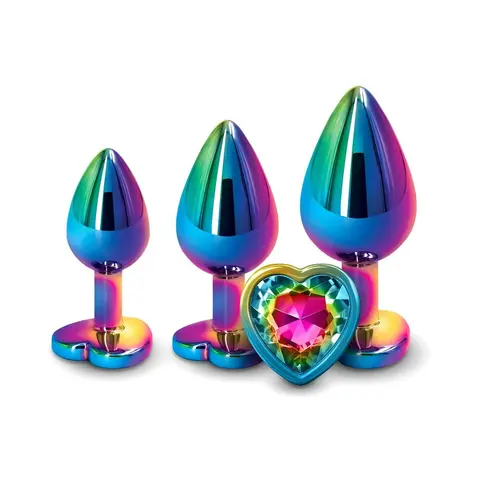 Adam & Eve Rainbow Heart Anal Plug Training Set