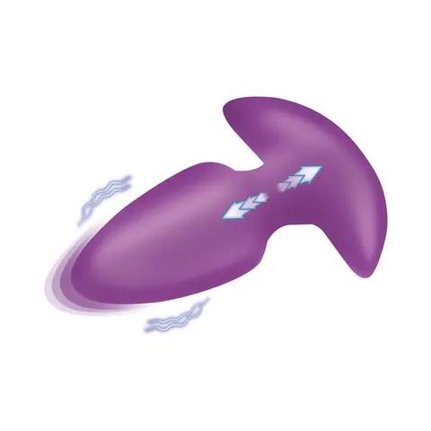 BANG! Thrusting & Vibrating Silicone Butt Plug in Purple