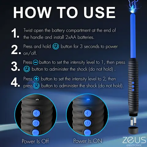 Zeus Electrosex Shock Rod E-Stim Zapping Wand