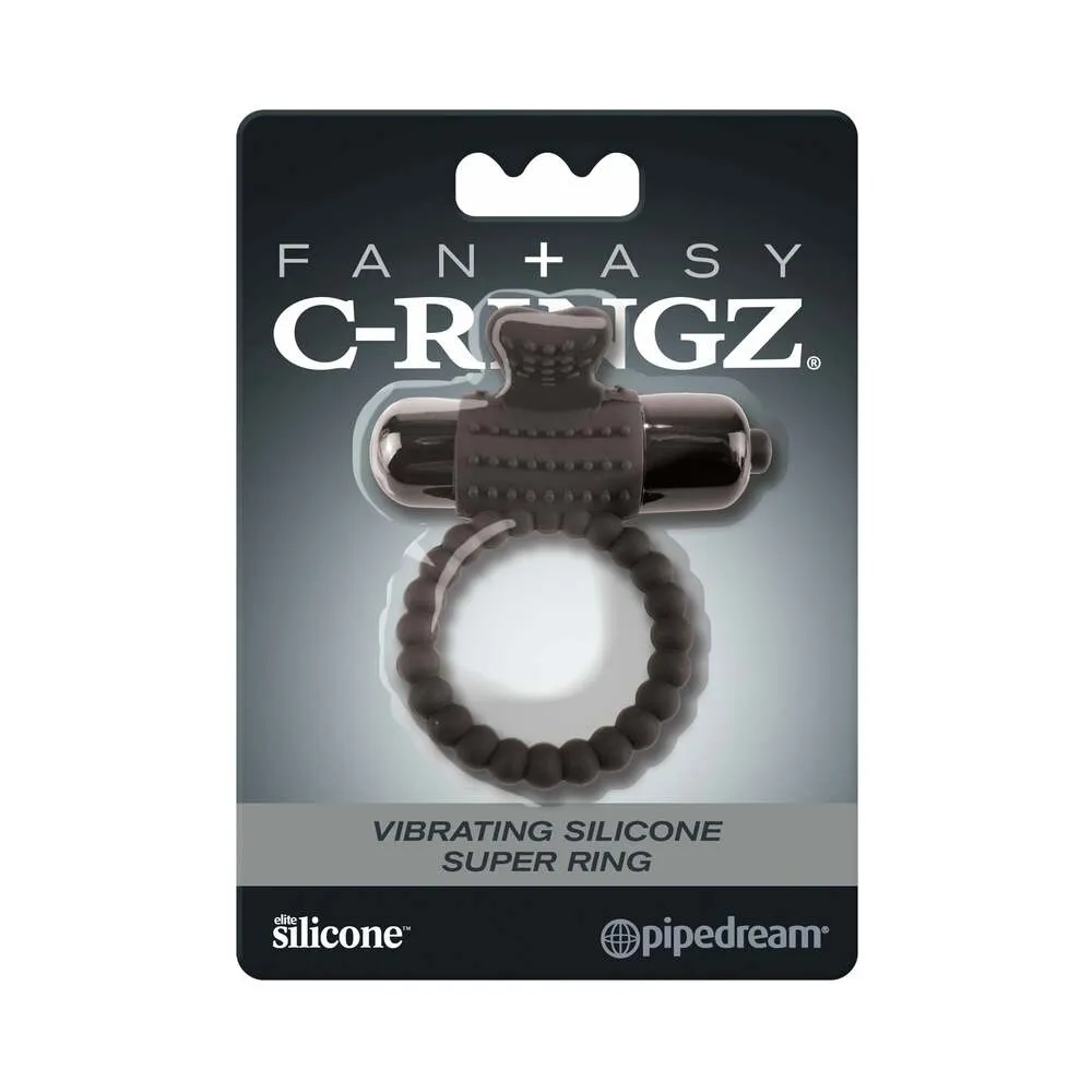 Fantasy C-Ringz Vibrating Silicone Super Ring With Bullet Black