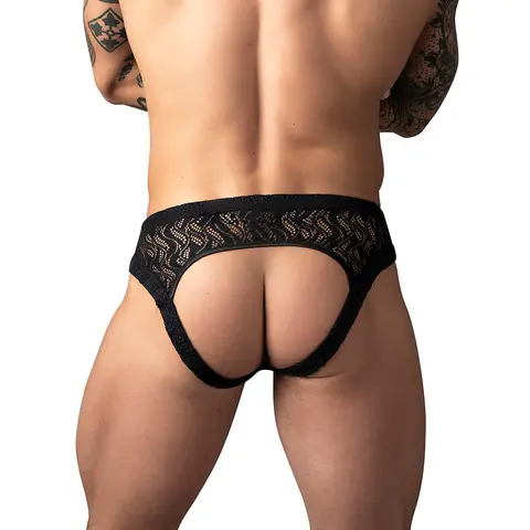 Male Power Ripple Moon Jock Black L/XL