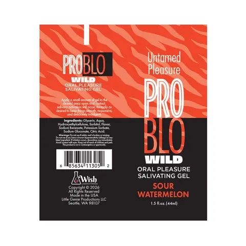 ProBlo Wild Oral Pleasure Salivating Gel Sour Watermelon 1.5 oz.