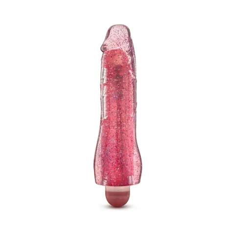 Glow Dicks Molly Color Changing 8 in. Vibrating Dildo Glitter Pink