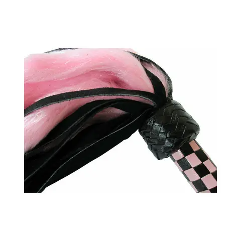 Suede & Fluff Mini Flogger in Pink