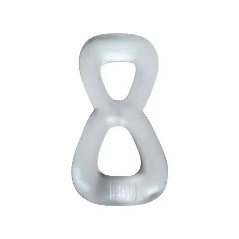 Hunkyjunk Boomerang Double-Ring Cockring & Nut-Tugger Clear Steam