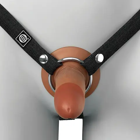 Fantasy X-Tensions Elite Silicone Hollow Strap-On Dual Density 5 in. in Brown