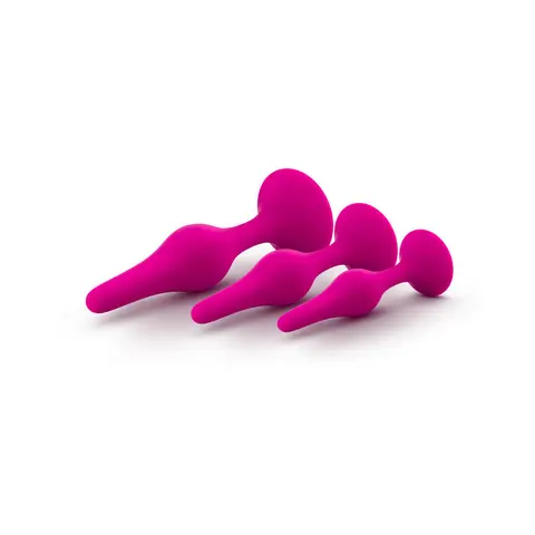 Luxe 3-Piece Silicone Beginner Plug Kit in Pink