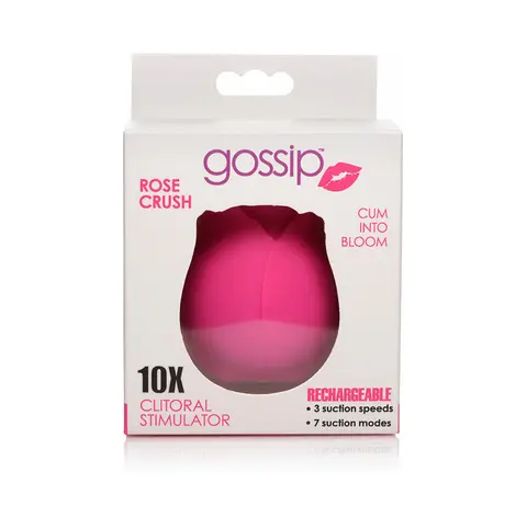 Curve Toys Gossip Cum Into Bloom Rechargeable Silicone Clitoral Stimulator Rose Flirt in Magenta