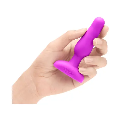 b-Vibe Novice Rechargeable Remote-Controlled Vibrating Silicone Anal Plug in Fuchsia