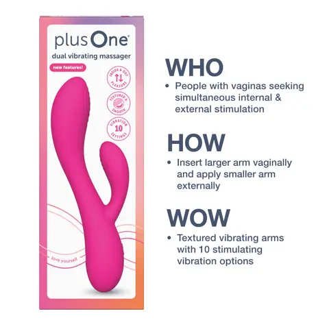 plusOne® Dual Rabbit Vibrating Massager