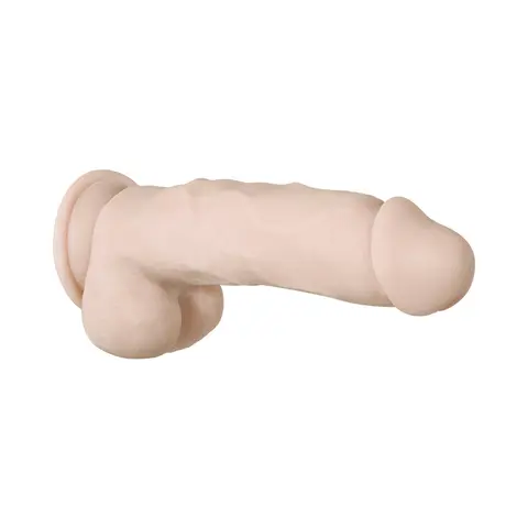 Evolved Real Supple Girthy Poseable 8.5 in. Realistic Dildo With Balls in Beige