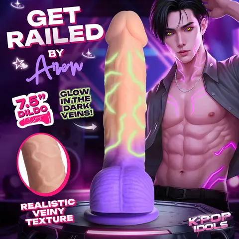 K-Pop Idols Aren Silicone Dildo with Balls