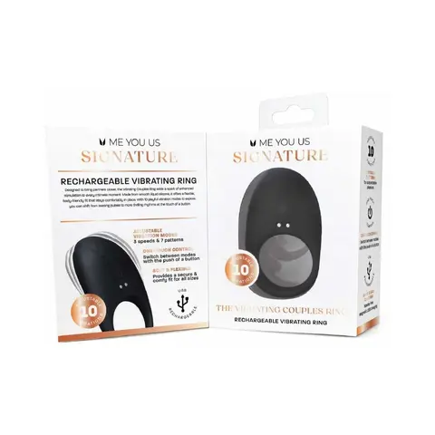 Me You Us Signature The Vibrating Couples Ring in Black