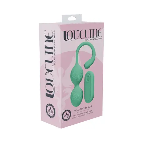 LoveLine PelviFit Beads Kegel Vibe Waterproof Remote in Green